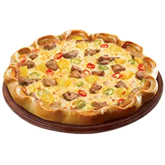 Sausage and Cheese Crust Chicken Caldo Pizza