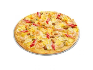 Crispy Thin Crust Tropical Seafood Pizza