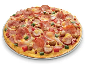 Crispy Thin Crust BBQ Pork Deluxe Pizza