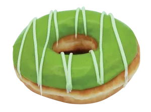 Green Tea Stripes Doughnut (Less Sweet)