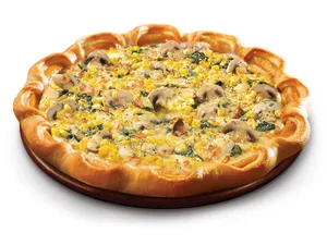 Sausage and Cheese Crust Cheesy Roasted Garlic & Spinach Pizza